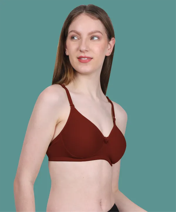 Arise_Beauty_Comfirt_Fit_Maroon_T-shirt_Bra,_(Padded),_Wire-free