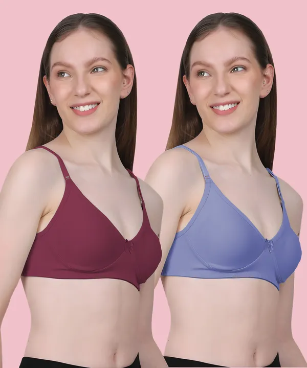 Arise_Beauty_Comfirt_Fit_Combo_(Magenta/Purple)_T-shirt_Bra,_Non_Padded,_Wire-free