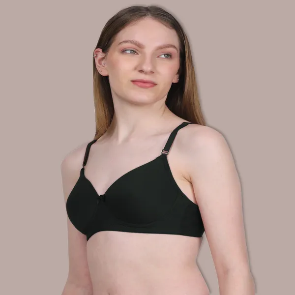 Black_Spandex_Luxe_Stretch_Lightly_Padded_&_Wire-Free_Bra_For_Women