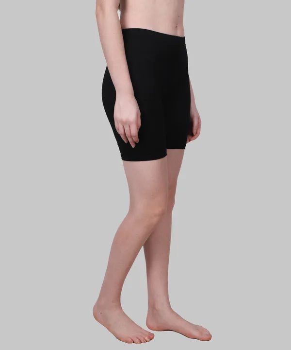 Arise_Beauty_Solid_Black_Spandex_Cycling/Gym_Shorts