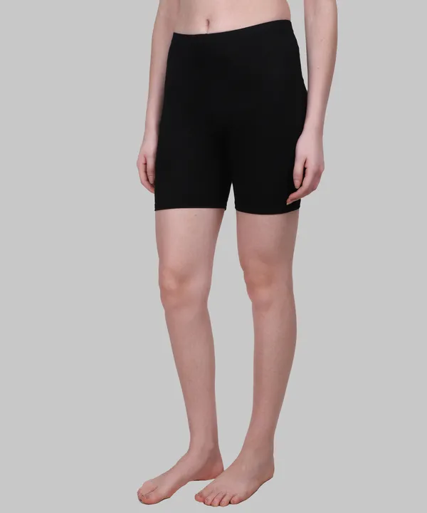 Arise_Beauty_Solid_Black_Spandex_Cycling/Gym_Shorts