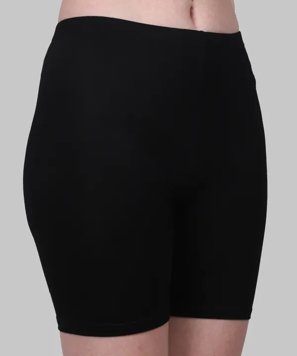 Arise_Beauty_Solid_Black_Spandex_Cycling/Gym_Shorts