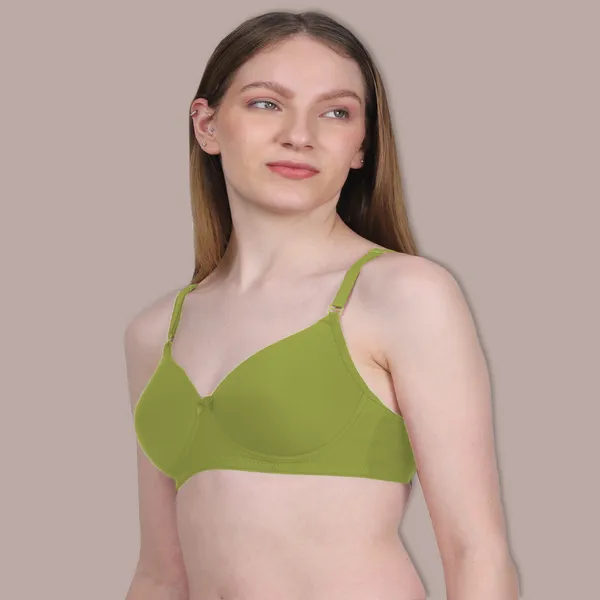 Mustard_Green_Spandex_Luxe_Stretch_Lightly_Padded_&_Wire-Free_Bra_For_Women