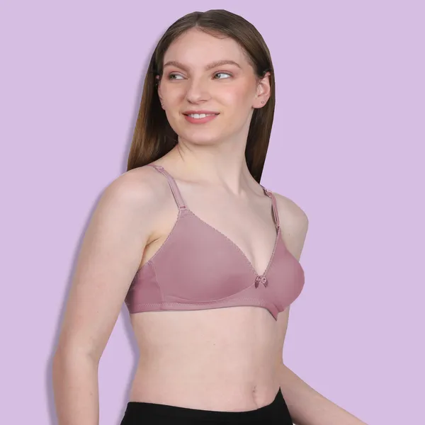 Pink_Spandex_Smooth_Stretch_Non_Padded_&_Wire-Free_Bra_For_Women