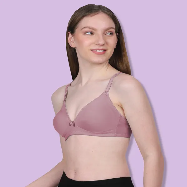 Pink_Spandex_Smooth_Stretch_Non_Padded_&_Wire-Free_Bra_For_Women
