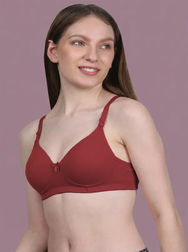 Arise_Beauty_Ultimate_Comfort_Full_Coverage_(Maroon)_Seamless_Padded_Bra,_wire-free