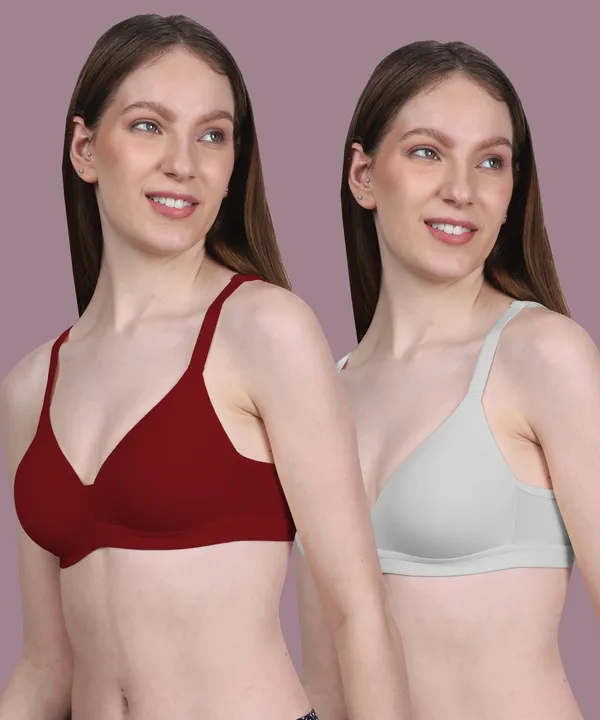 Arise_Beauty_Couture_Comfort_Combo_(Maroon/Grey),_wire-free,_padded-bra