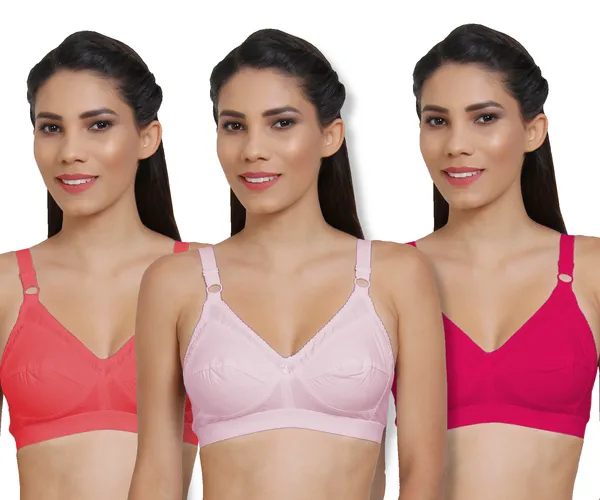 Arise_Beauty,_(pack_of_3),_full_coverage_ORANGE/PINK/DEEP-PINK,_non_padded,_wire_free,_100%_cotton_bra