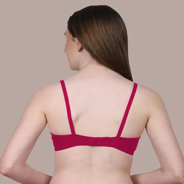 Deep_Pink_Spandex_Luxe_Stretch_Lightly_Padded_&_Wire-Free_Bra_For_Women
