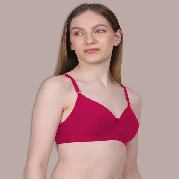 Deep_Pink_Spandex_Luxe_Stretch_Lightly_Padded_&_Wire-Free_Bra_For_Women