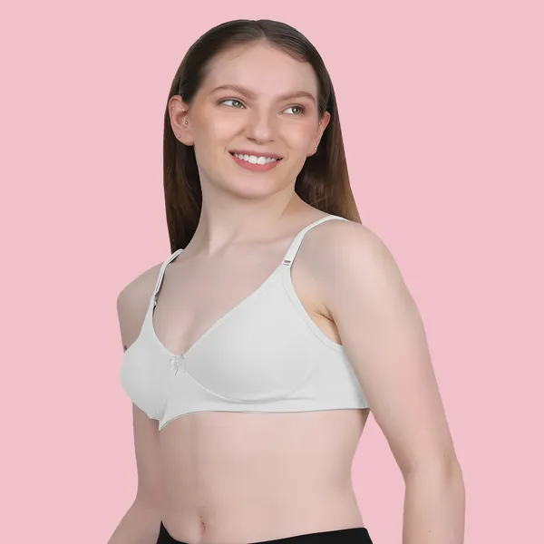Arise_Beauty_Comfirt_Fit_Combo_(White/Deep-Pink)_T-shirt_Bra,_Non_Padded,_Wire-free