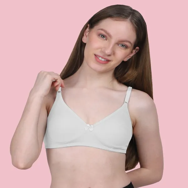 Arise_Beauty_Comfirt_Fit_Combo_(White/Deep-Pink)_T-shirt_Bra,_Non_Padded,_Wire-free