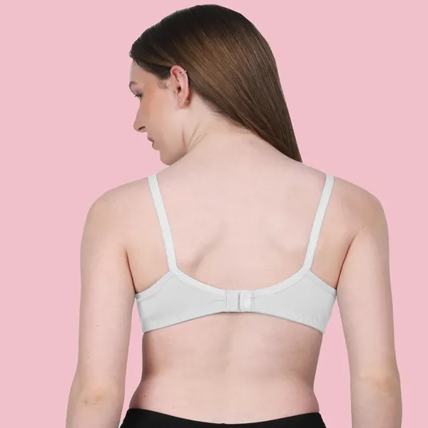 White_Cotton_Blend_Comfirt_Fit_Non_Padded_&_Wire-Free_Seamless_Bra_For_Women