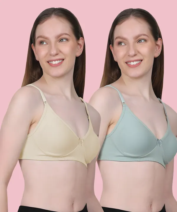 Arise_Beauty_Comfirt_Fit_Combo_(Beige/Pista)_T-shirt_Bra,_Non_Padded,_Wire-free