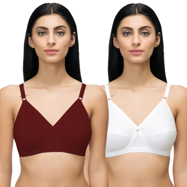Arise_Beauty_full_coverage_Combo_(Maroon/White),_non_padded,_wire_free,_hosiery_Bra