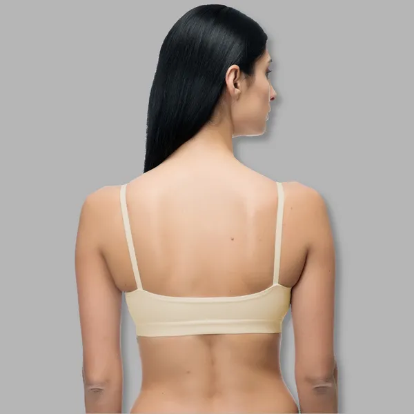 Beige_Cotton_Blend_Airflow_Non-Padded_&_Wire-Free_Sports_Bra_For_Women