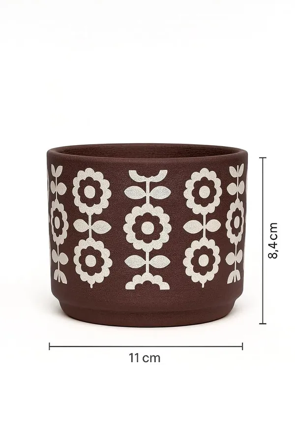 White_Terracotta_Planters_For_Home_Decor_|_Handmade_Flower_Pots_For_Garden_|_Artistic_Plant_Pot_With_White_Floral_Design_&_Drainage_Hole