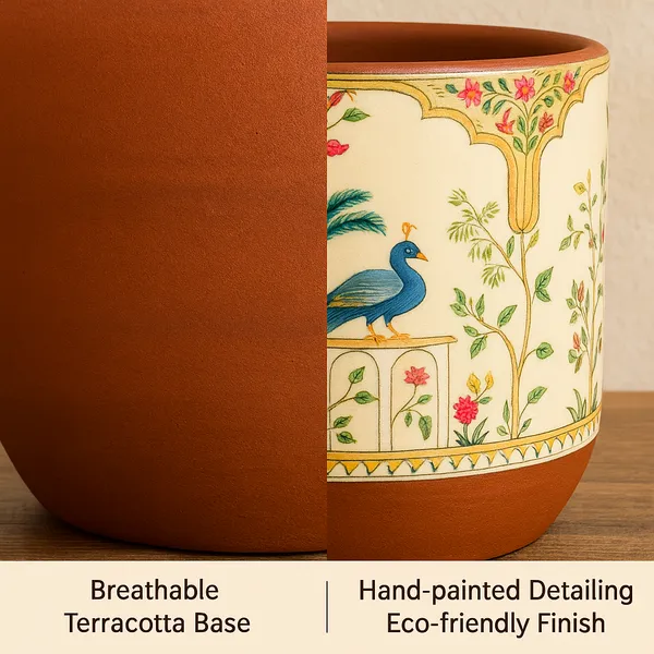 Beige_Premium_Glass_Coated_Peacock_Design_Planters_for_Home_Decor_|_Terracotta_Planter