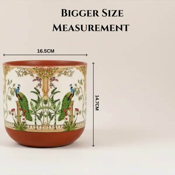 Beige_Royal_Peacock_Handcrafted_Terracotta_Planter_Set_of_2_|_Glass_Coated_Finish,_Hand-Painted_Botanical_&_Peacock_Design_|_Flower_Pots_for_Home_Decor,_Living_Room_&_Indoor_Plants