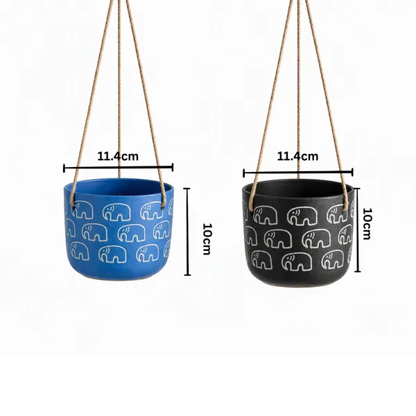 Elephant_Motif_Handcrafted_Terracotta_Hanging_Planters,_Set_of_2_(Blue_&_Black)_|_Jute_Rope_Hanger_|_Indoor_Hanging_Pots_for_Plants,_Balcony_&_Home_Decor_|_11.4cm_Dia_x_10cm_Height