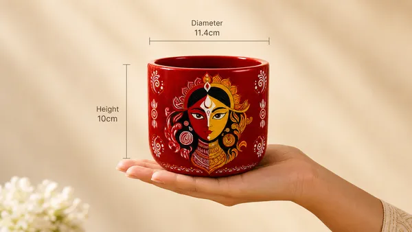 Nivirescent_Goddess_Red_Handcrafted_Terracotta_Planter_for_Indoor_Plants_|_Hand-Painted_Clay_Flower_Pot_|_Decorative_Planters_for_Home_Decor,_Living_Room_&_Pooja_Corner_|_11.4cm_Dia_x_10cm_Height
