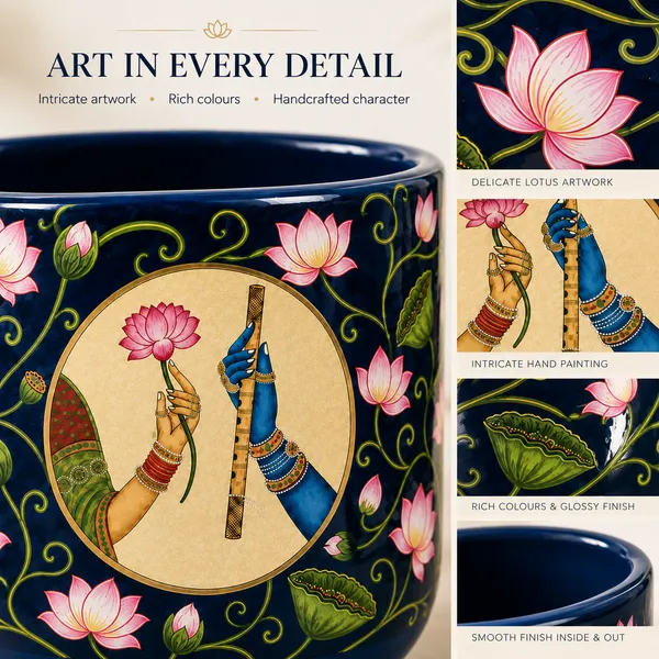 Radha-Krishna_Indigo_Handcrafted_Terracotta_Planter_for_Indoor_Plants_|_Lotus_Flower_Pot_for_Living_Room_|_Decorative_Planters_for_Home_Decor_&_Pooja_Corner_|_11.4cm_Dia_x_10cm_Height