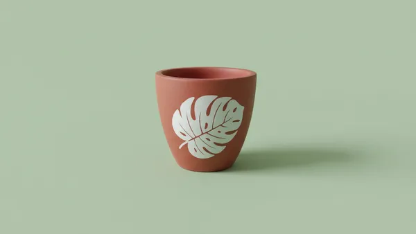 Terra_Roo_Terracotta_Planter_with_Monstera_Leaf_Design,_Matte_Finish,_Cylindrical,_Medium,_12.4_cm_Diameter,_Indoor_Decorative_Pot