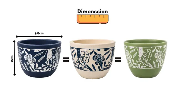 Terracotta_Floral_Plant_Pots_Set_of_3,_9.8x8_cm,_Blue/Green/Beige_Combo_Flower_pots_for_Gifting_and_Home_Decor