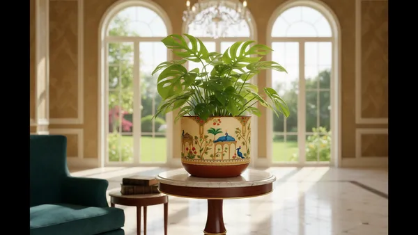 Beige_Premium_Glass_Coated_Peacock_Design_Planters_for_Home_Decor_|_Terracotta_Planter