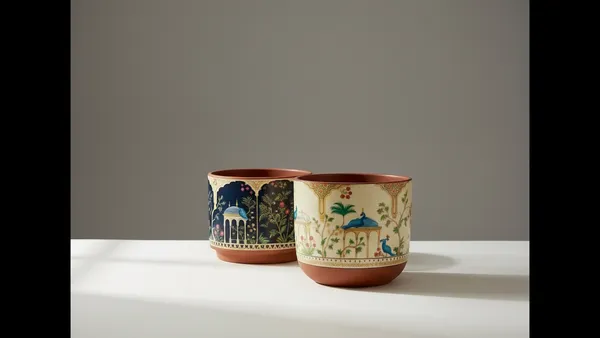 Veera_Duo_Terracotta_Planter_Set_of_2,_Royal_Peacock_Design,_Multicolour_Cylindrical_Flower_Pot_for_Home_Decor