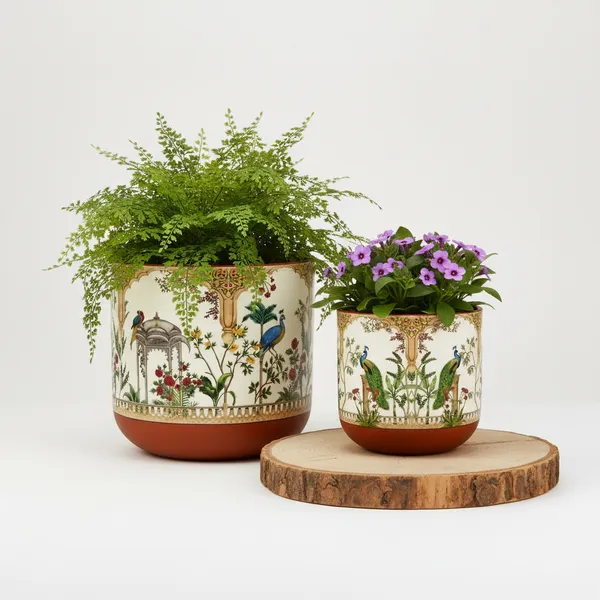 Beige_Royal_Peacock_Handcrafted_Terracotta_Planter_Set_of_2_|_Glass_Coated_Finish,_Hand-Painted_Botanical_&_Peacock_Design_|_Flower_Pots_for_Home_Decor,_Living_Room_&_Indoor_Plants
