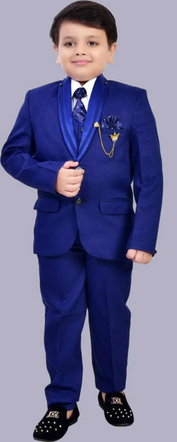 Blue_Polyester_5_Piece_Coat_Pant_Suit_Set_Solid_For_Boys