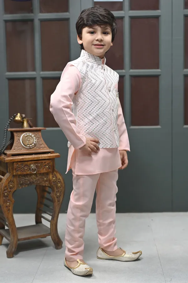 Rose_Pink_Cotton_Blend_Kurta,_Waistcoat_And_Pyjama_Set_Embroidered_For_Boys