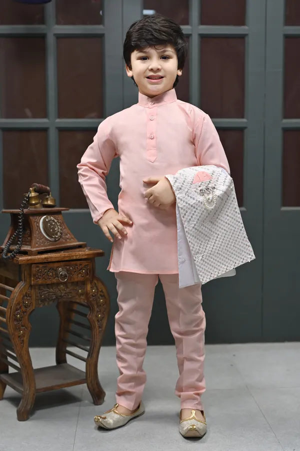 Rose_Pink_Cotton_Blend_Kurta,_Waistcoat_And_Pyjama_Set_Embroidered_For_Boys
