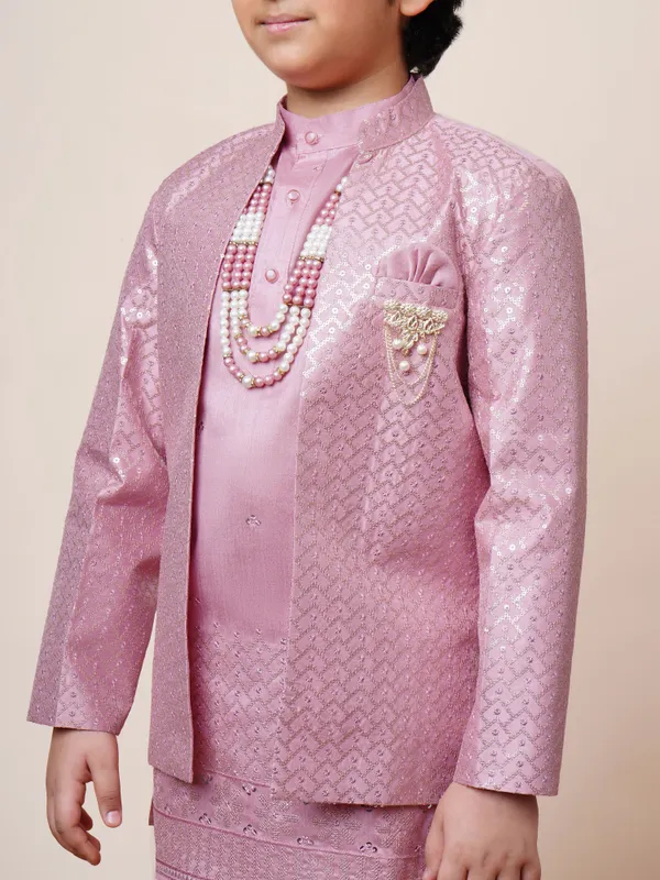 Onion_Pink_Cotton_Silk_Kurta,_Waistcoat_And_Pyjama_Set_Ethnic_Motifs_For_Boys