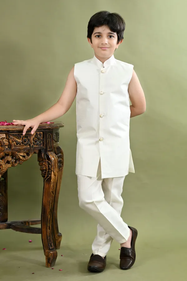 White_Cotton_Silk_Sherwani_And_Churidar_Set_Embroidered_For_Boys