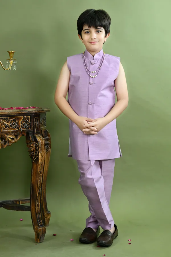Lavender_Cotton_Silk_Sherwani_And_Churidar_Set_Embroidered_For_Boys