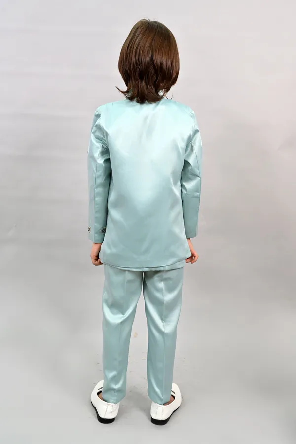 Teal_Blue_Satin_Blend_Sherwani_And_Churidar_Set_Embroidered_For_Boys