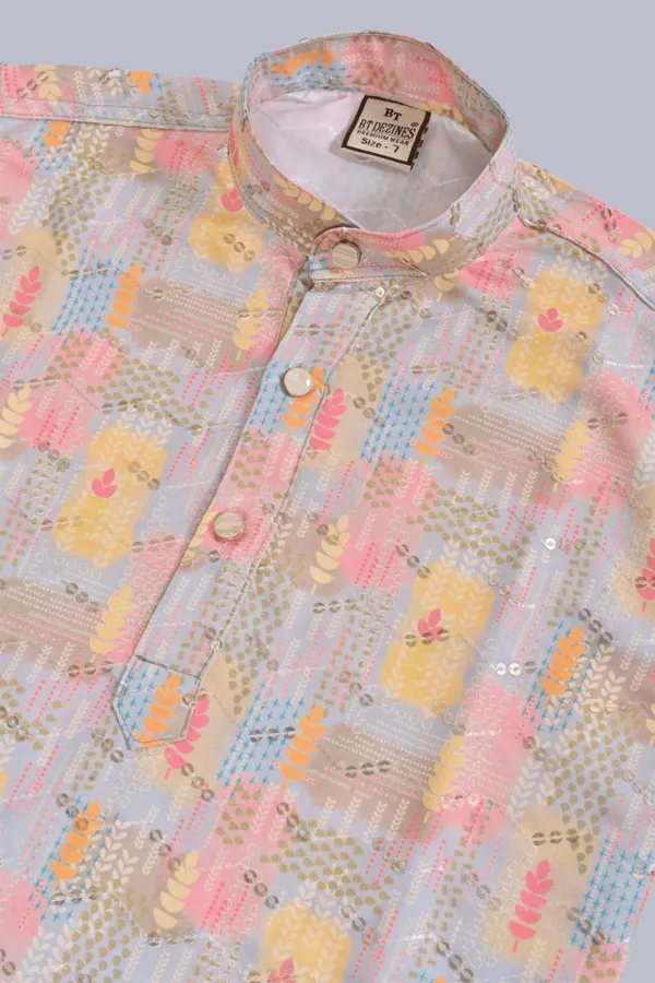Multicolor_Rayon_Kurta_And_Pyjama_Set_Embellished_For_Boys