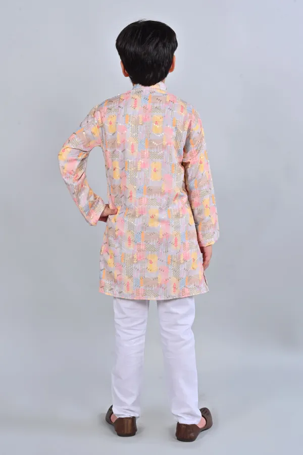 Multicolor_Rayon_Kurta_And_Pyjama_Set_Embellished_For_Boys