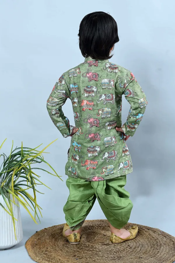 Green_Cotton_Silk_Dhoti_&_Kurta_Set_Printed_For_Boys