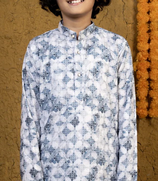 Blue_Rayon_Kurta_And_Pyjama_Set_Printed_For_Boys