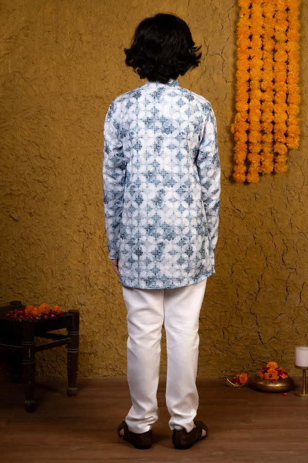 Blue_Rayon_Kurta_And_Pyjama_Set_Printed_For_Boys