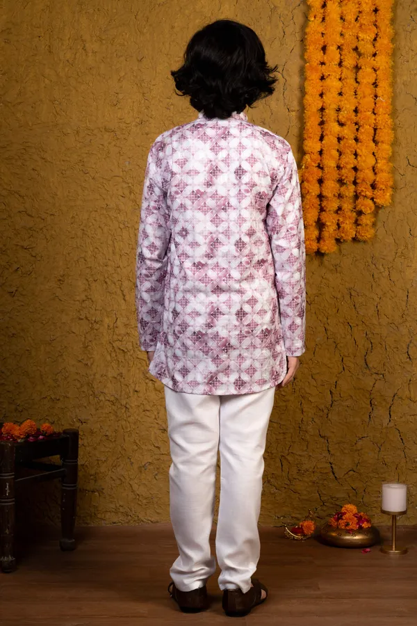 Lilac_Rayon_Kurta_And_Pyjama_Set_Printed_For_Boys