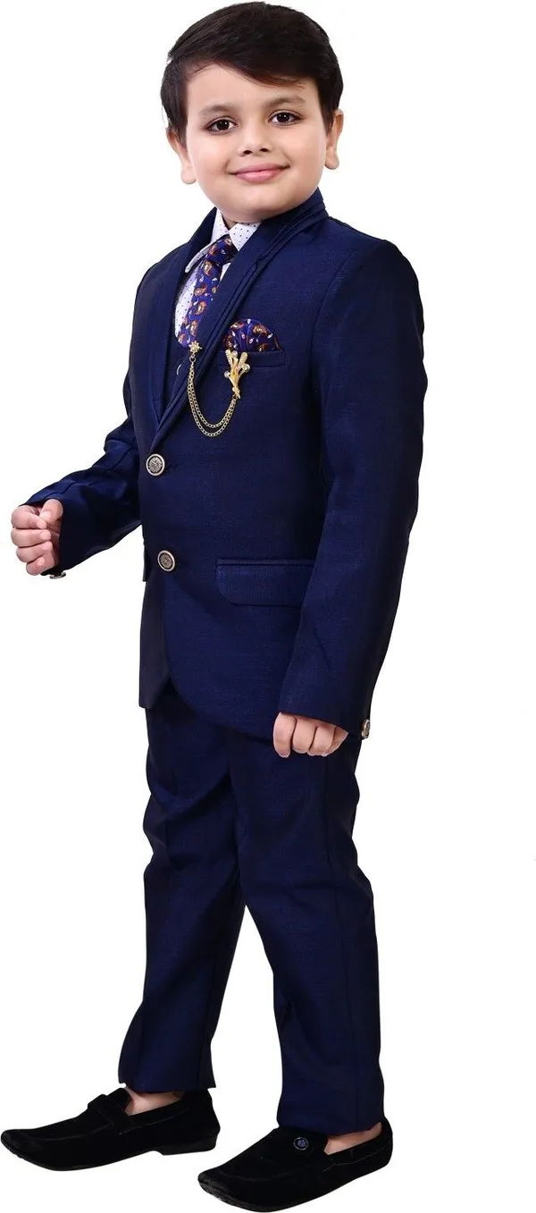 Dark_Blue_Polyester_5_Piece_Coat_Suit_Set:_Shirt_Pants_Blazer_Waistcoat_&_Tie_For_Kids_&_Boys_Solid_For_Boys
