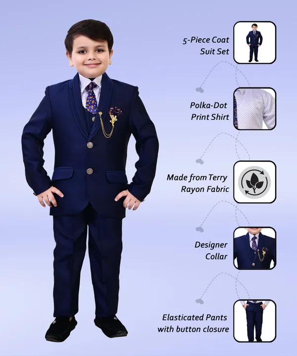 Dark_Blue_Polyester_5_Piece_Coat_Suit_Set:_Shirt_Pants_Blazer_Waistcoat_&_Tie_For_Kids_&_Boys_Solid_For_Boys