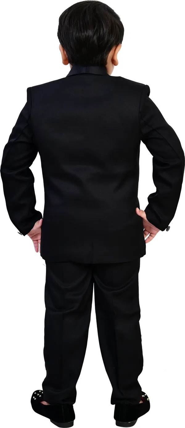 Black_Polyester_5_Piece_Coat_Pant_Suit_Set_Solid_For_Boys