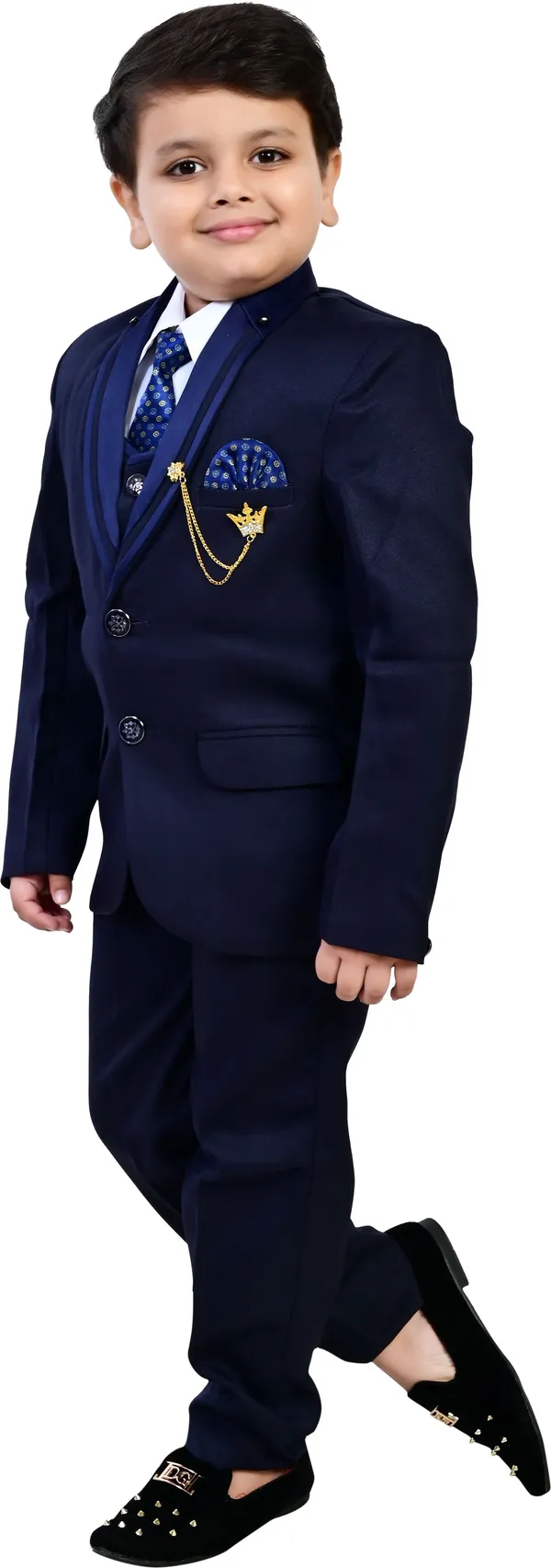 Dark_Blue_Polyester_5_Piece_Coat_Pant_Suit_Set_Solid_For_Boys