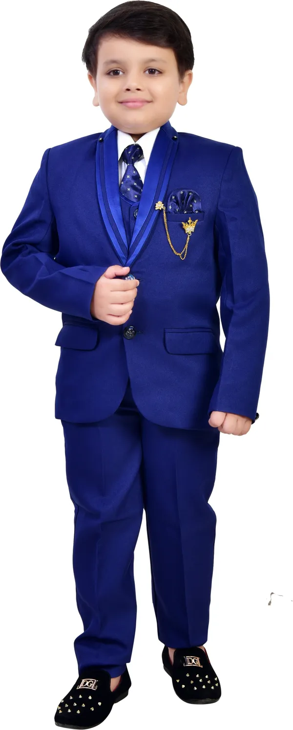 Blue_Polyester_5_Piece_Coat_Pant_Suit_Set_Solid_For_Boys