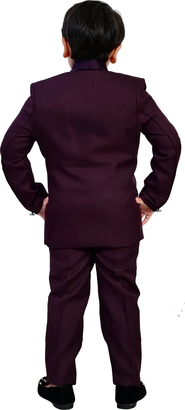 Brown_Polyester_5_Piece_Coat_Pant_Suit_Set_Solid_For_Boys